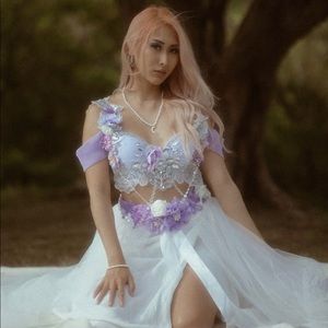 Fairytale Jewel Rave Bra + Floral Belt Included